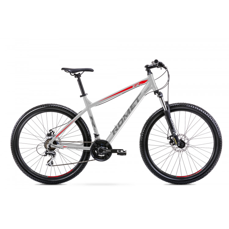 Horský bicykel ROMET RAMBLER R7.1 2024 XL Strieborno-červený grafit Horský bicykel ROMET RAMBLER R7.1 2024 XL Strieborno-červený grafit